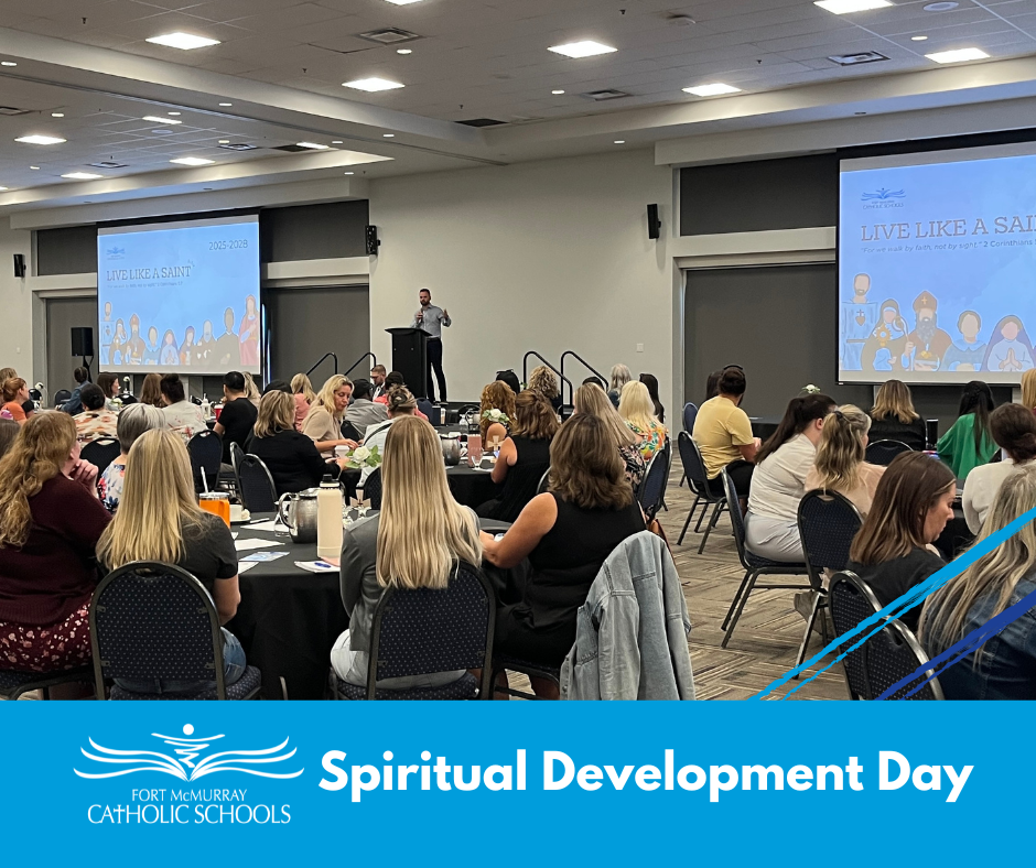 Spiritual Development Day photo of teachers gathered in ballroom