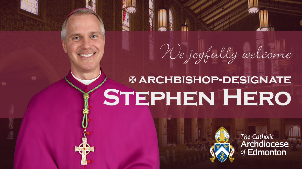 Graphic welcoming Archbishop Stephen Hero